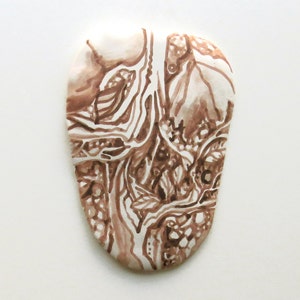 Earthy Ceramic Wall Hanging: Brown Watercolor Shield Decor