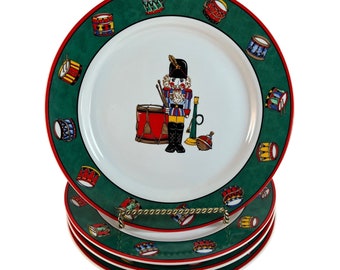 Assiettes à salade casse-noix des fêtes Intl Tableworks Bob Timberlake Lot de 4