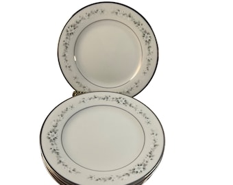 Assiettes à beurre Noritake ivoire chinées Japon 7548 Lot de 5