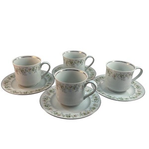 Johann Haviland Forever Spring Tea Cups Saucers Lot of 4  Sets Bavaria