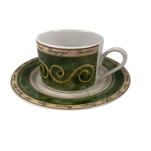 3 Sets American Atelier Bouquet Garni Flat Cups Saucers Stoneware 5011