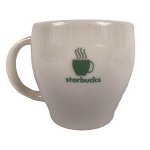 Starbucks 2003 Barista Coffee Mug Green Line Steaming Cup Abbey II 7.5 Oz