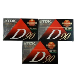 TDK D90 Low Noise High Output IECI/Type I Cassette Tape Blank Lot of 3 Japan