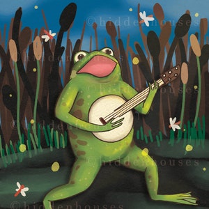 Banjo Frog Print
