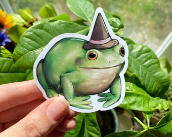 Wizard Frog Vinyl Waterproof Sticker 3"