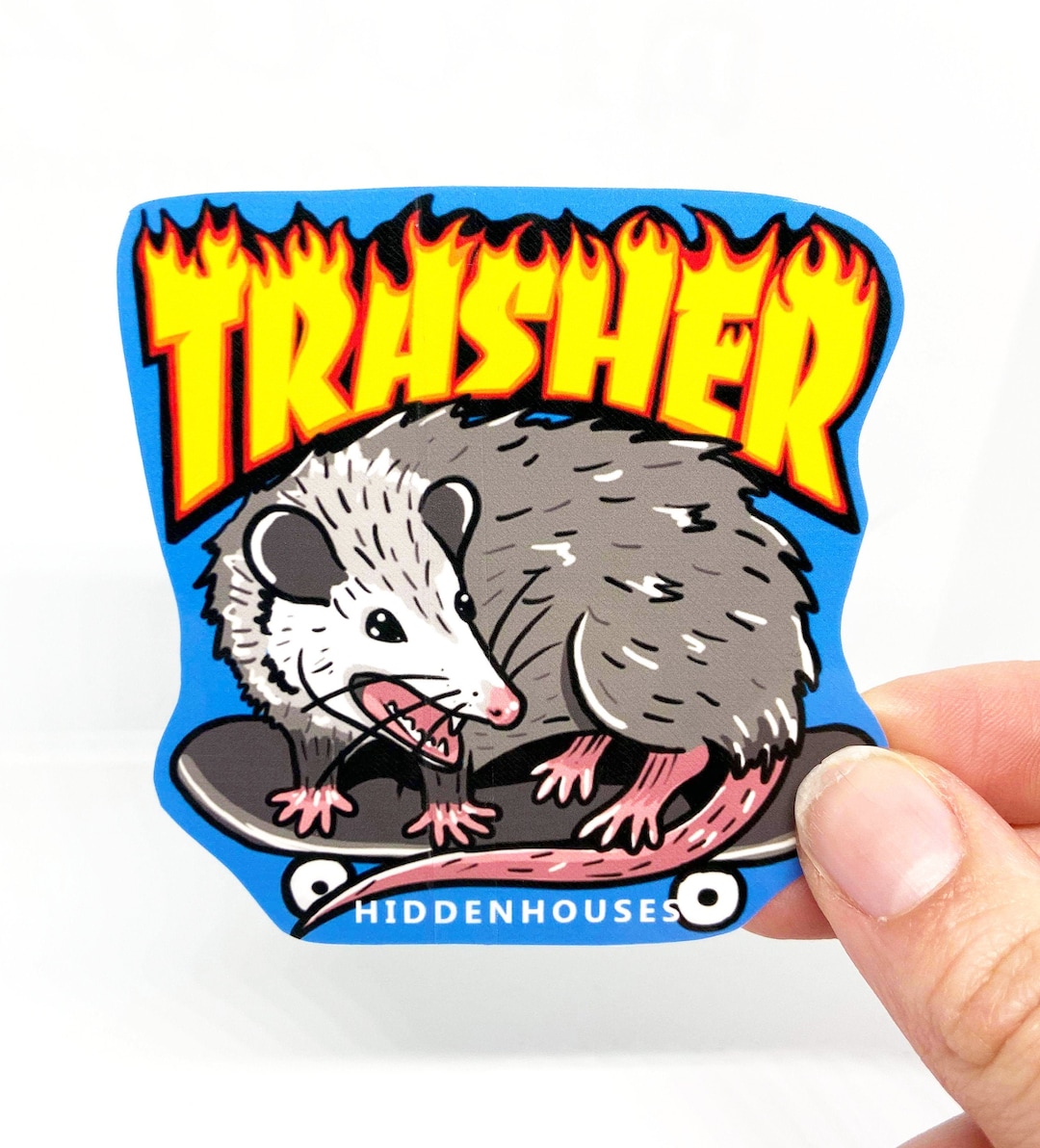 Trasher Opossum Waterproof Vinyl Skateboard Sticker 3" - Etsy