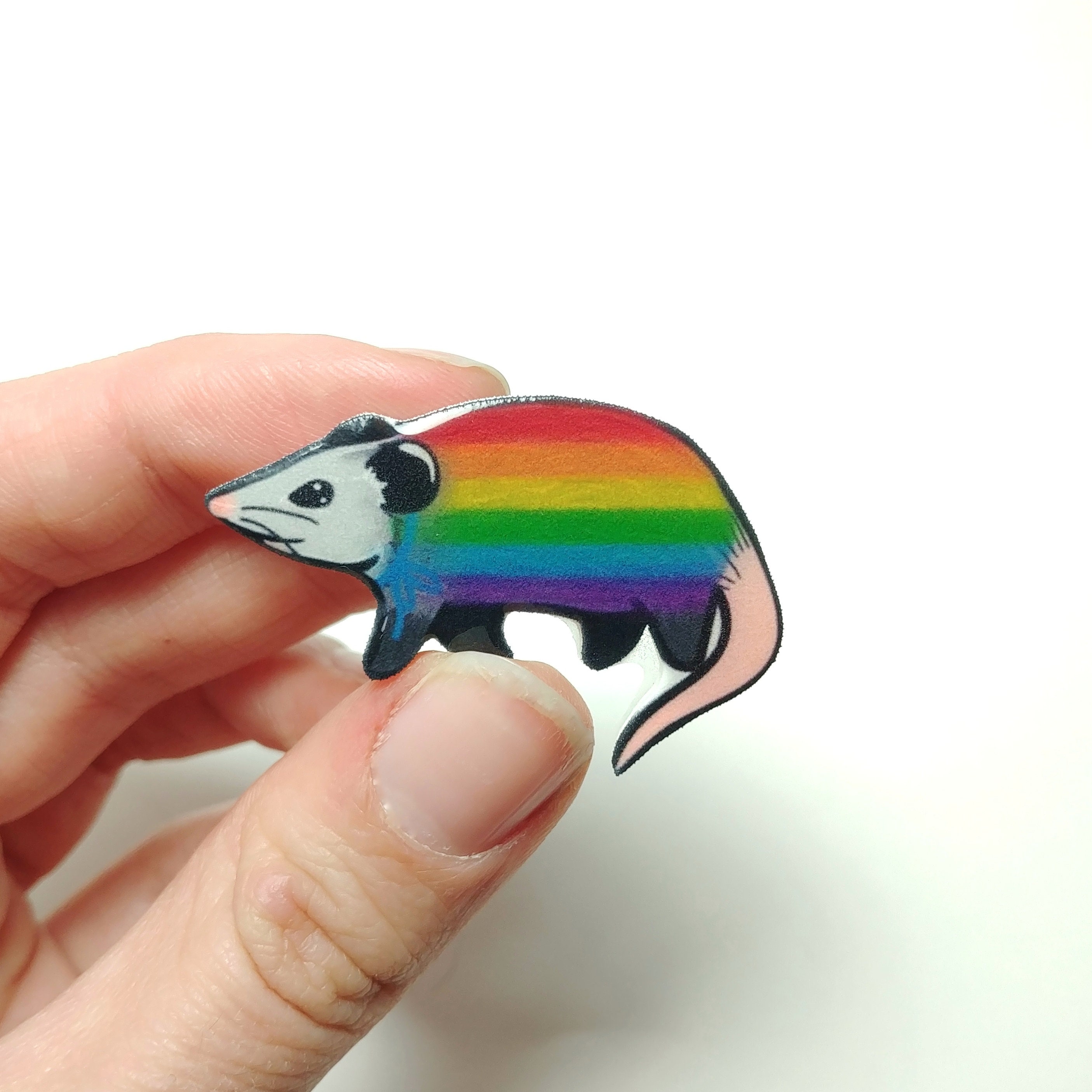 Opossum Pride Pin Handmade Wildlife Collectible Pin Etsy