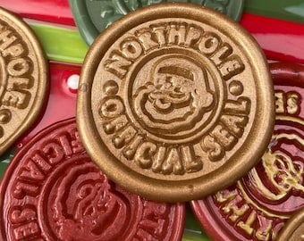 North Pole Wax Seal | White Christmas Wax Seals | Wax Seal Stamps | North Pole Stamp Wax seal | Handmade Wax Seal Stamp | Santa's Workshop
