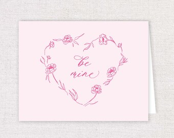 Be Mine Stationery / Valentines Day Cards / Be My Valentine / Floral Stationery Set / Wedding Stationery