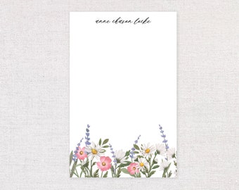 Wildflower Notepad | Printed Notepad | Customizable Notepad | Market List | To-do List | 100 pages