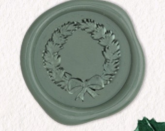 Holiday Wreath Wax Seal | White Christmas Wax Seals | Wax Seal Stamps | North Pole Stamp Wax seal | Handmade Wax Seal | Santa's Workshop