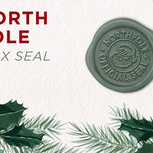 North Pole Wax Seal White Christmas Wax Seals Wax Seal Stamps North Pole Stamp Wax seal Handmade Wax Seal Stamp Santa's Workshop image 2