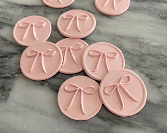 Ribbon Wax Seal | Girly Valentine Sealing Wax Stamp | Pink Bow Wax Stamp  | 25 Wax Seal Set | Sealing Wax Stamp