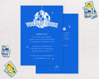 Voulez Vous | Mamma Mia Bachelorette Digital Download | Editable Bridal Bachelorette Party | Birthday Beach Party | Hen Party 5x7 Template