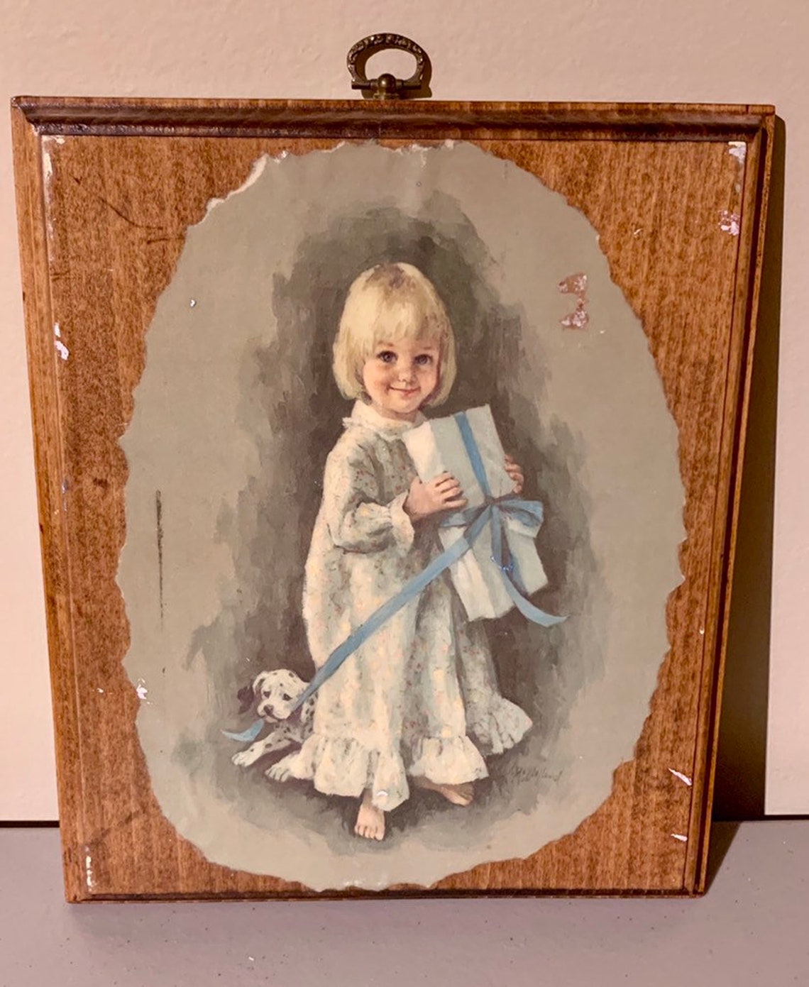 Vintage Wood Decoupage Wall Plaque Decoupage Wood Plaque Etsy