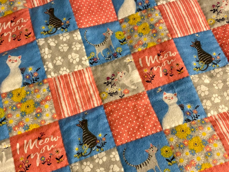 Hand Stitched Baby Quilt Cats Baby Quilt Kitty Cat Toddler Etsy