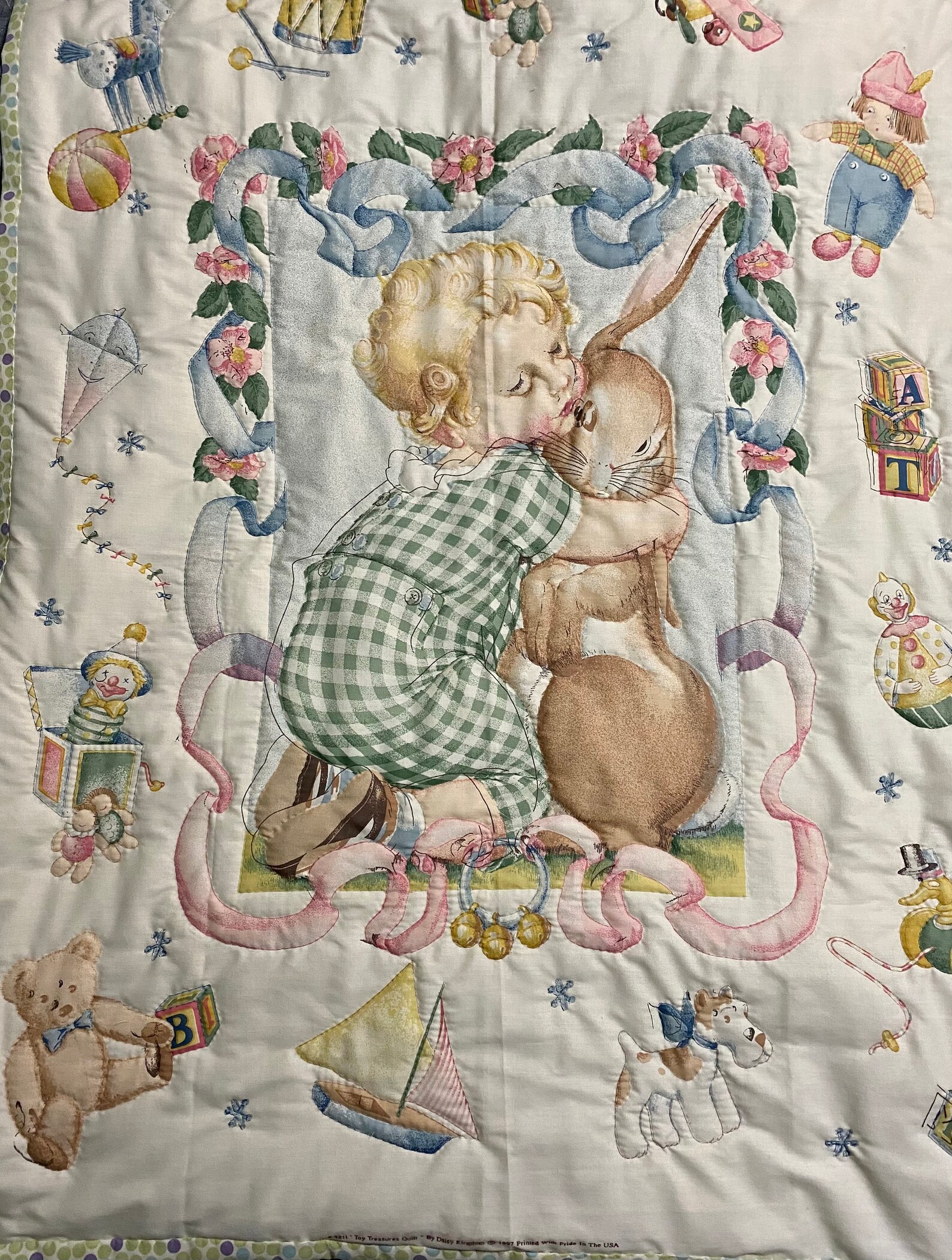 Vintage Hand Stitched Baby Quilt Daisy Kingdom Baby Quilt Etsy