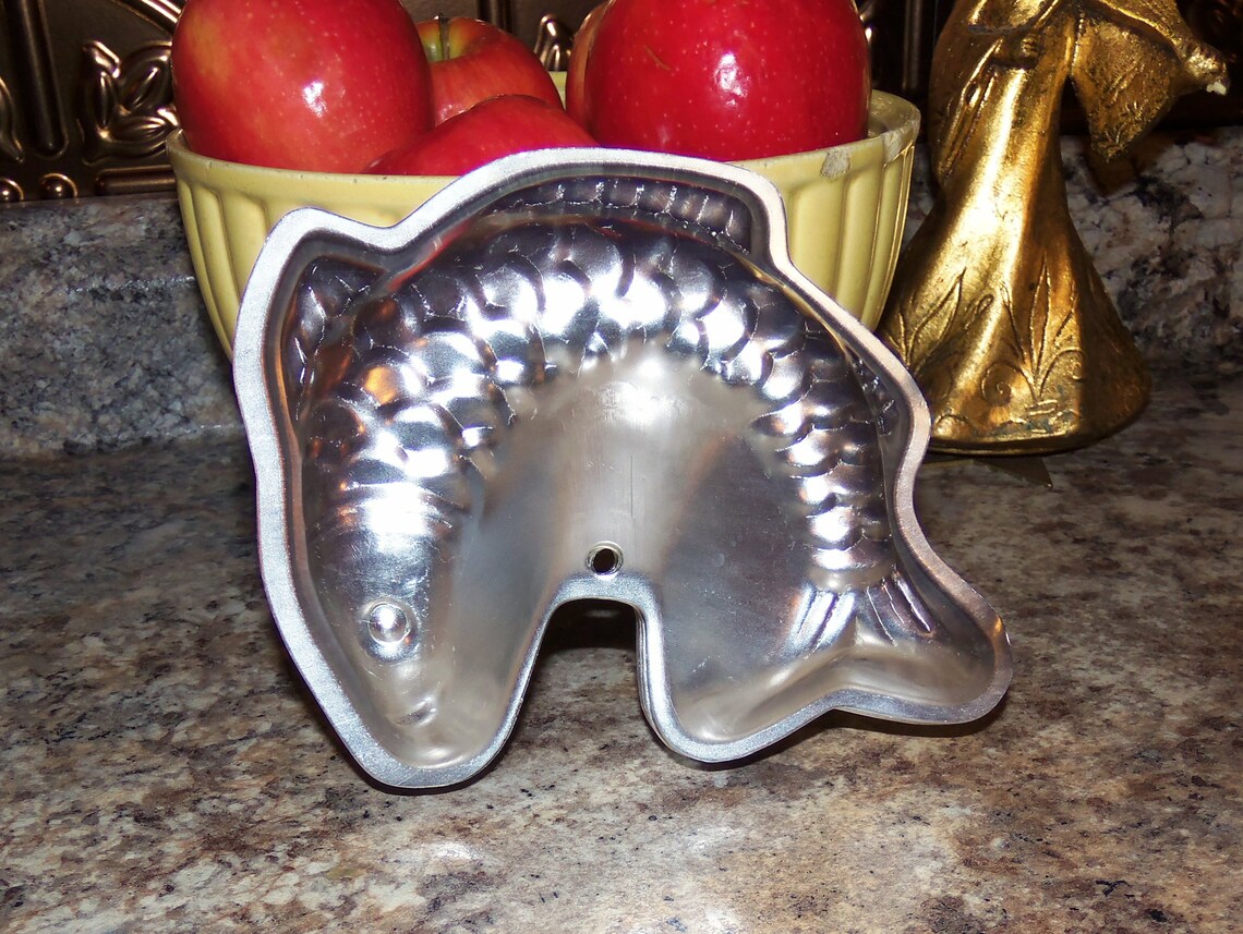 Aluminum Jello Mold Silver Fish Jello Mold Fish Jello Mold Etsy