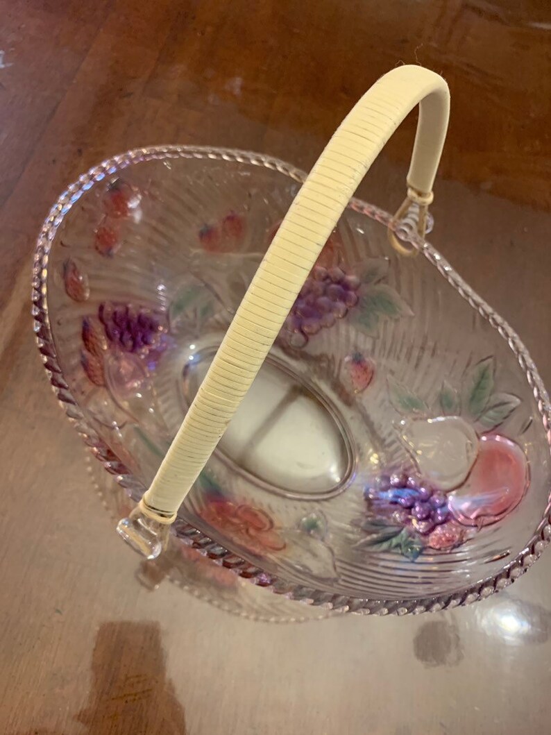 Glass Fruit Bowl Frosted Glass Fruit Bowl Colored Glass Etsy