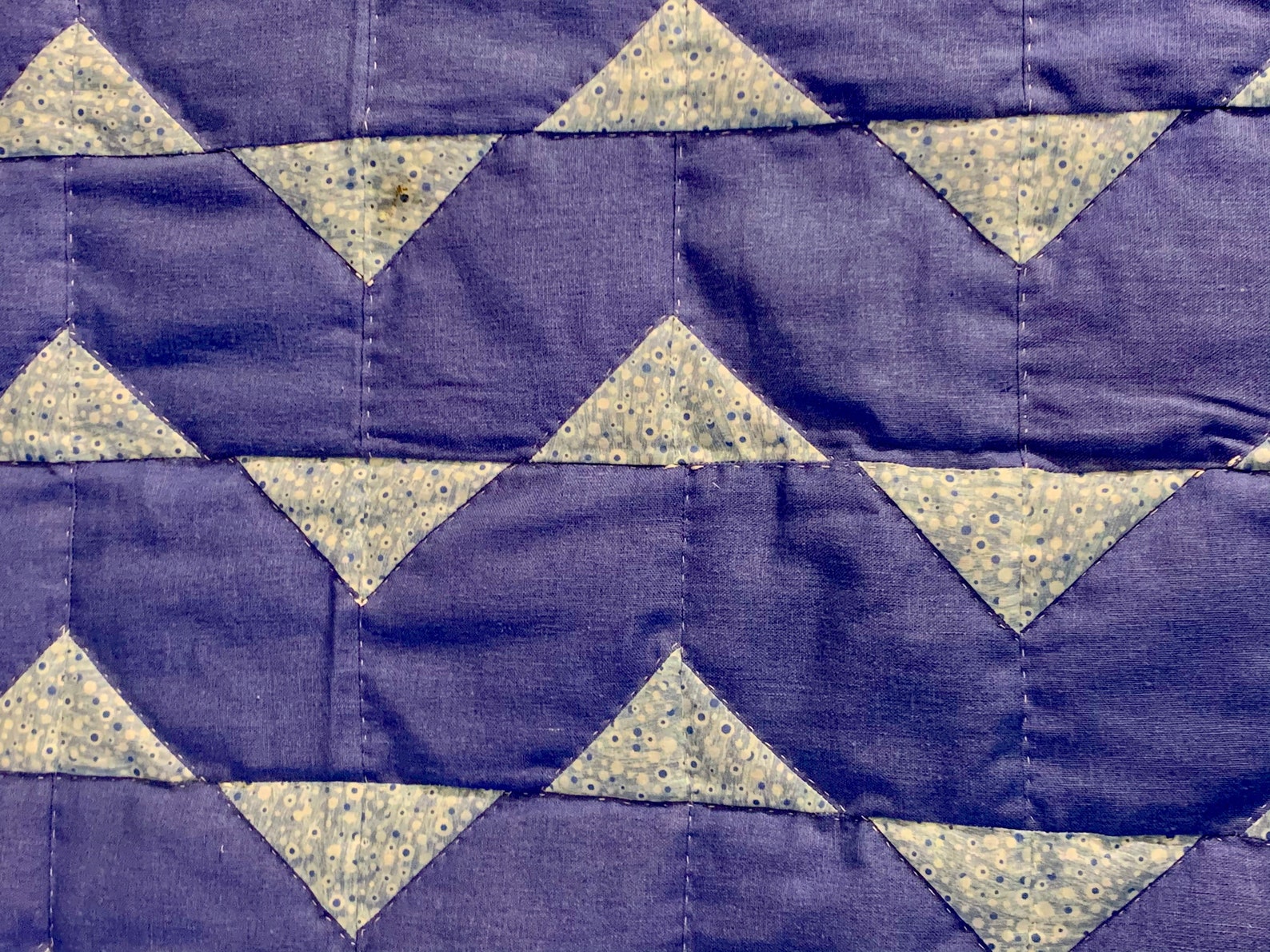 Vintage Hand Stitched Baby Quilt Blue Chevron Quilt Pattern Etsy