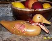Wood Carved Duck, Wood Duck Decoy, Hand painted Wood Duck, Country Lures Duck, Emporium of Maine, Duck Hunter Decoy, Pecan Wood Duck