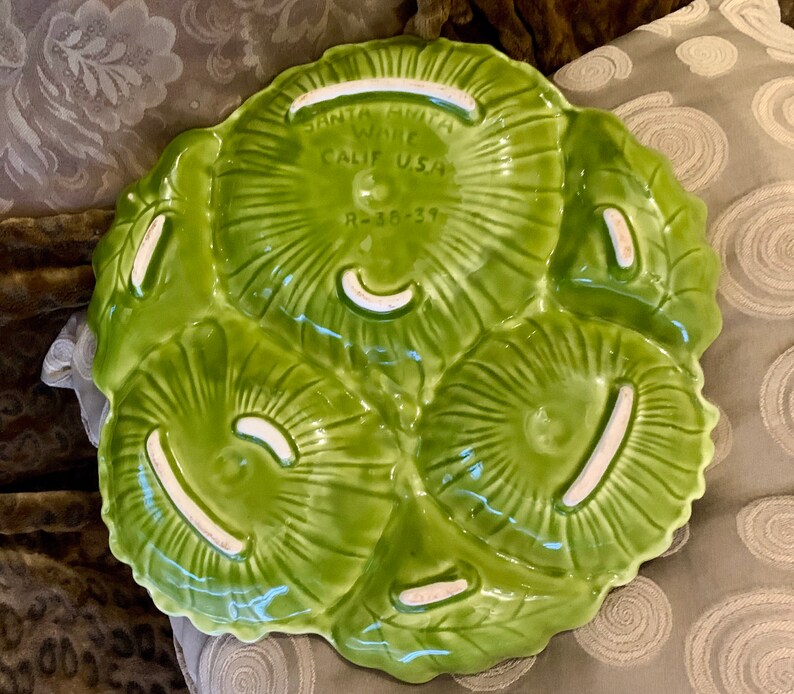Daisy Platter 1960s Santa Anita Ware Glazed Ceramic Chip N Dip Calif Santa Anita Sunflower Lazy Susan USA California Pottery