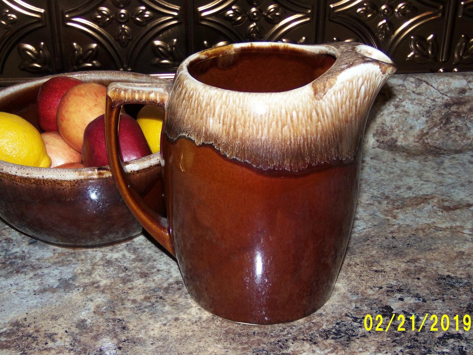 Kathy Kale Pottery Kathy Kale Brown Drip Glaze Pitcher Etsy