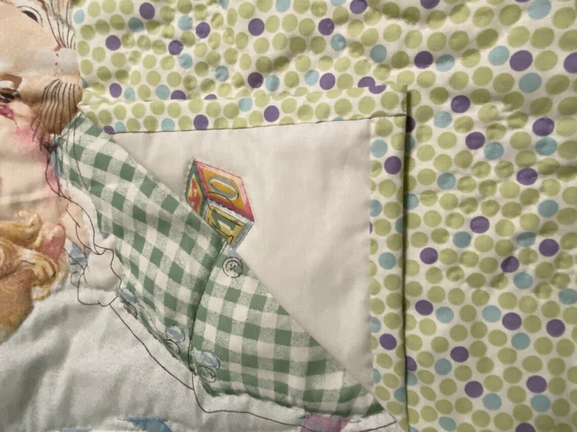 Vintage Hand Stitched Baby Quilt Daisy Kingdom Baby Quilt Etsy