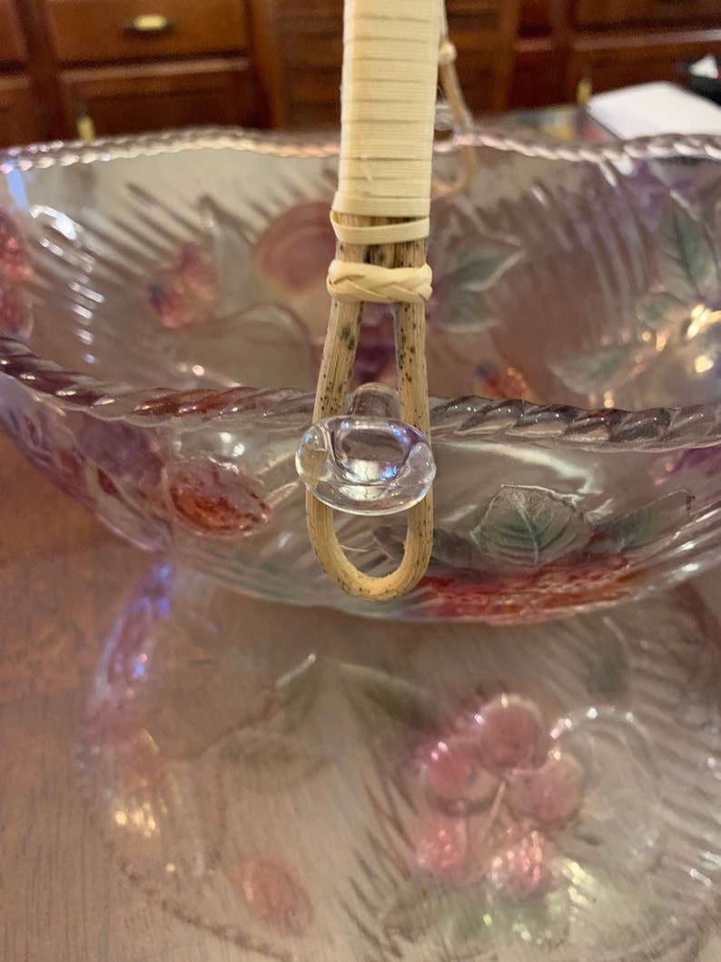 Glass Fruit Bowl Frosted Glass Fruit Bowl Colored Glass Etsy