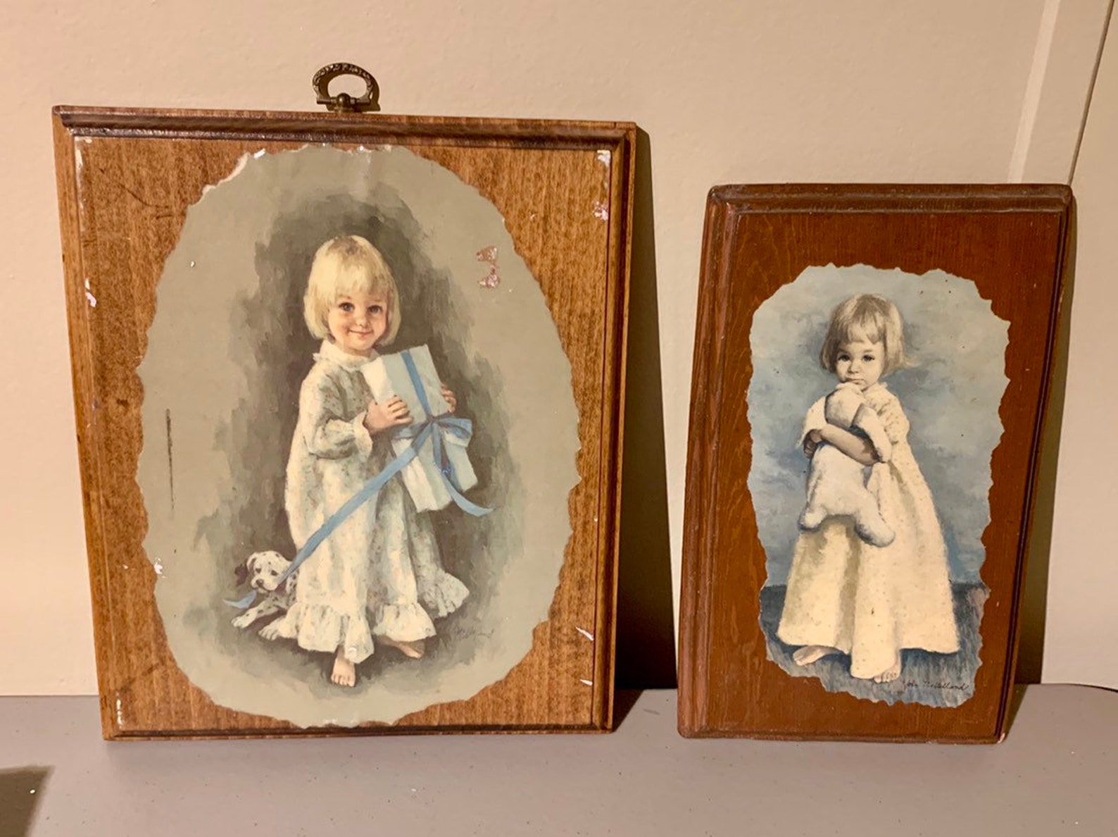 Vintage Wood Decoupage Wall Plaque Decoupage Wood Plaque Etsy