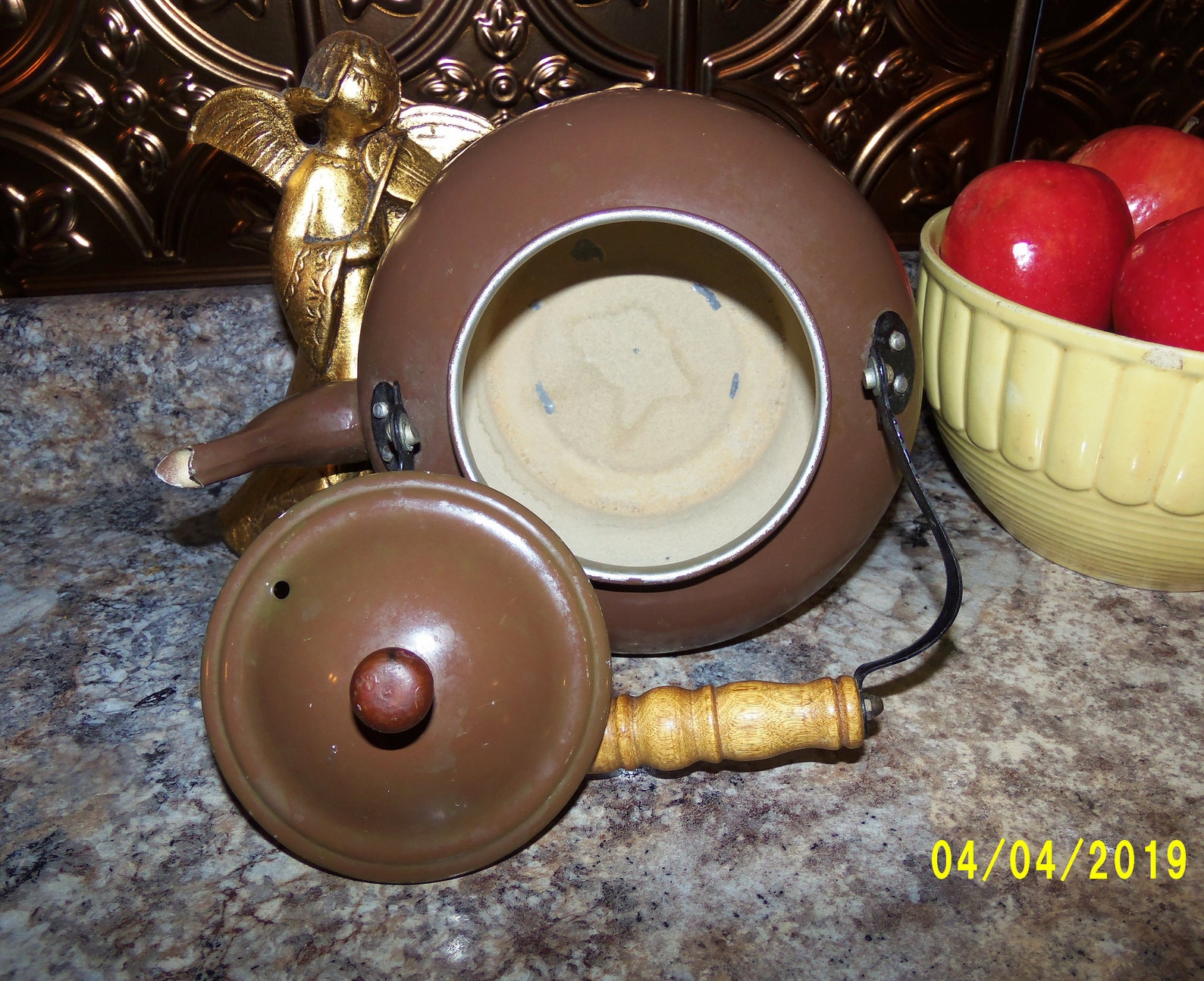 Brown Enamelware Tea Kettle Made in Taiwan Tea Kettle Etsy