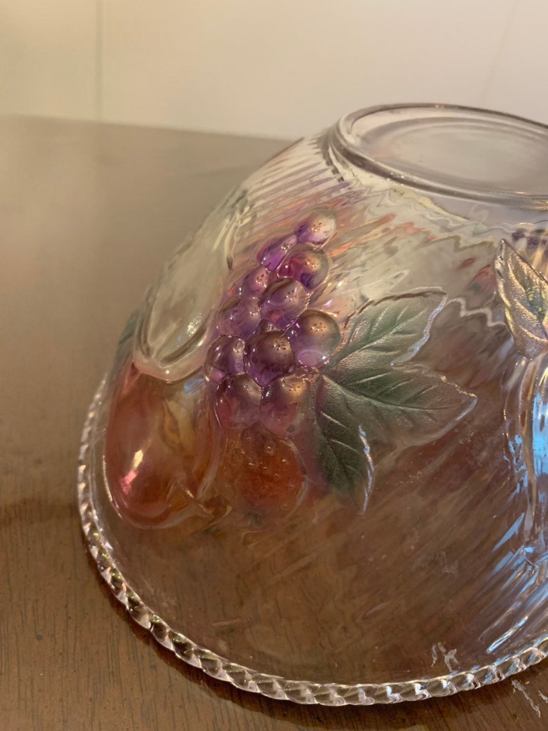 Glass Fruit Bowl Frosted Glass Fruit Bowl Colored Glass Etsy