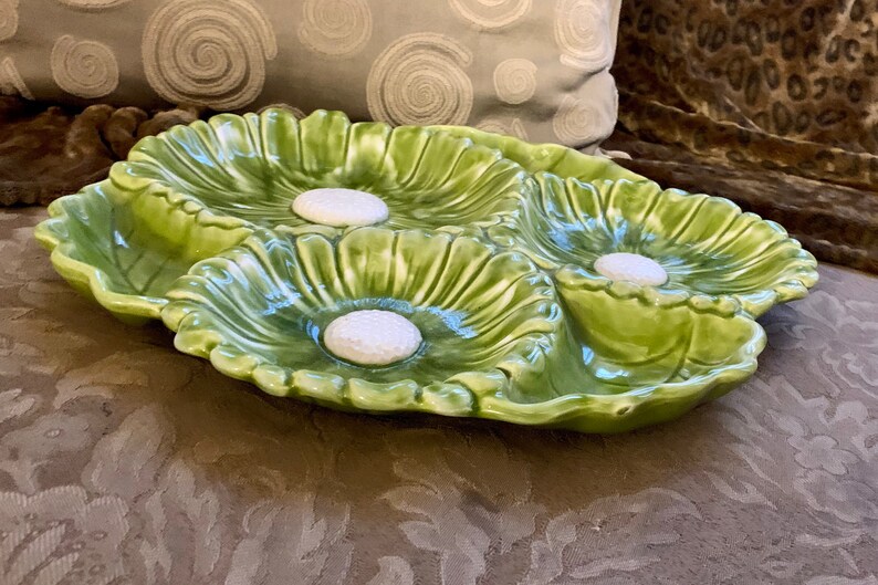 Daisy Platter 1960s Santa Anita Ware Glazed Ceramic Chip N Dip Calif Santa Anita Sunflower Lazy Susan USA California Pottery