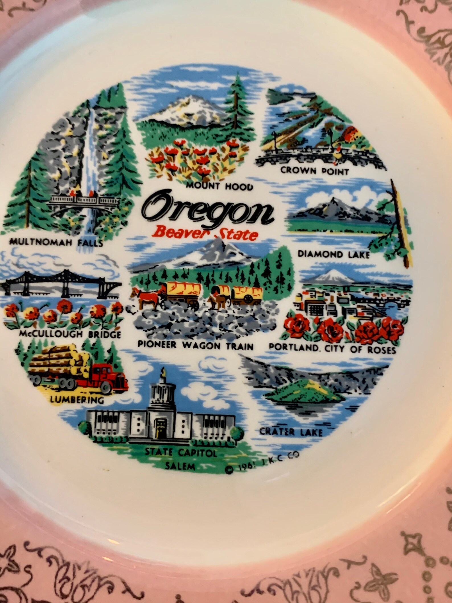 Oregon State Plate Oregon Souvenir Plate Truck Stop Etsy