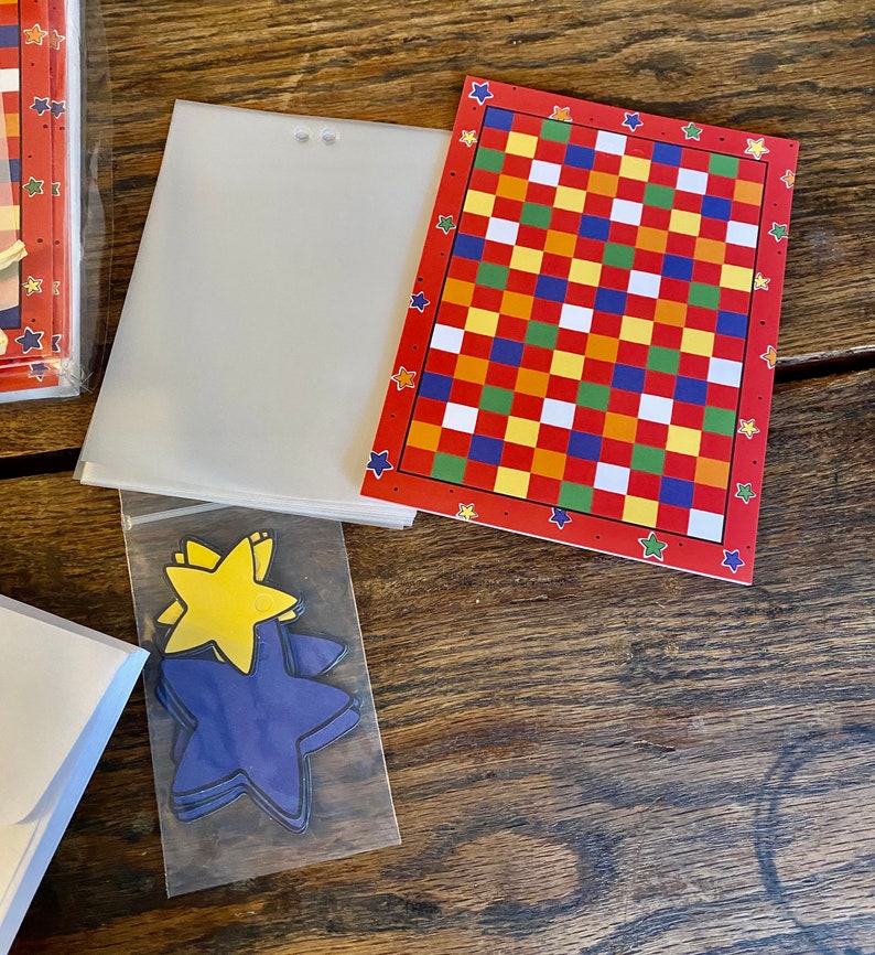 Party Card Make It Yourself Cards Stars and Checked Card Set Devonshire Designs #5112 Card Set Card Set 2 Boxes Of Cards Make It Cards