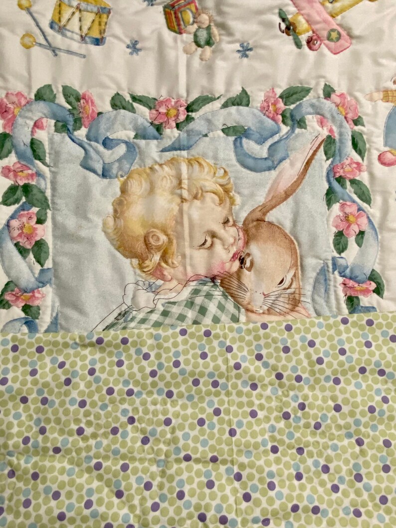 Vintage Hand Stitched Baby Quilt Daisy Kingdom Baby Quilt Etsy