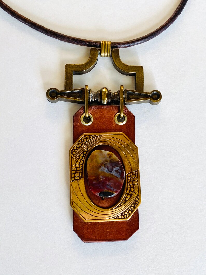 Jasper Leather Necklace