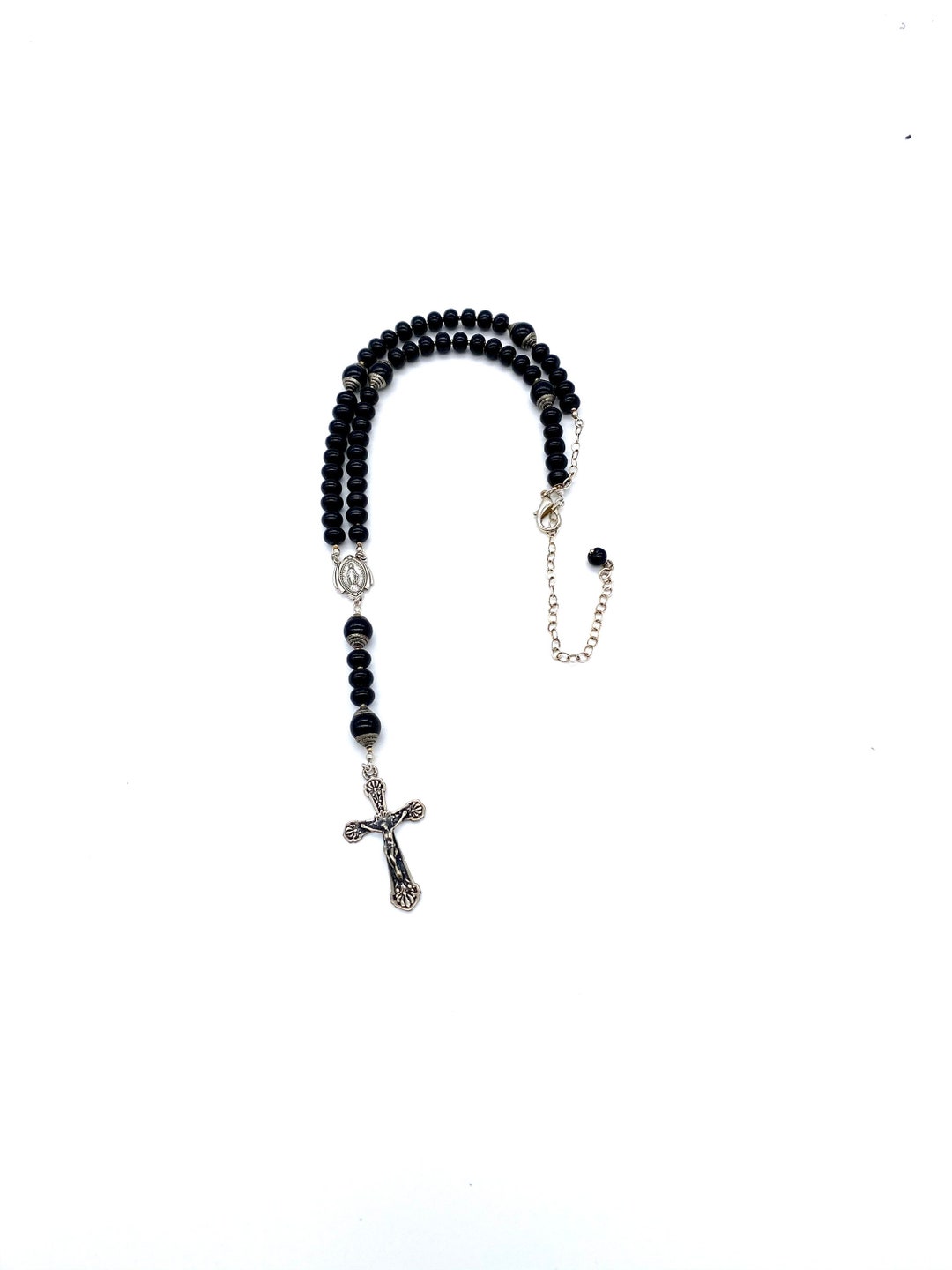 Symbols of Faith Bead Papal Crucifix Rosary Necklace