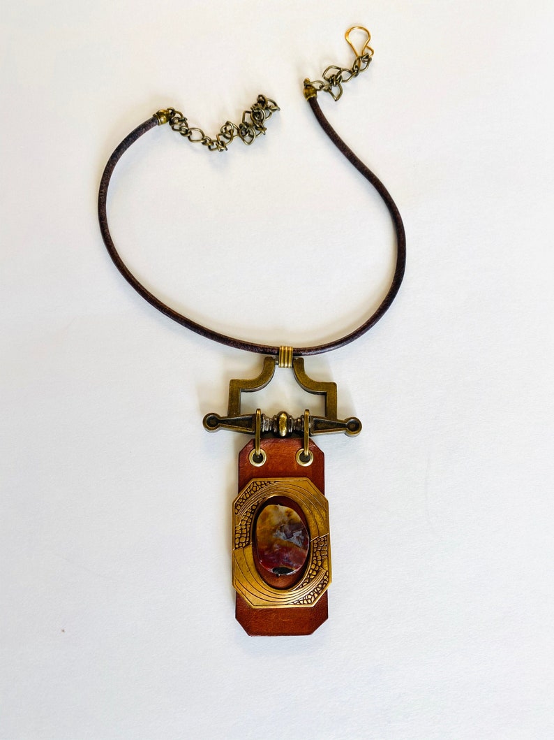 Jasper Leather Necklace