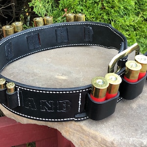 NON-RANGER Style Cartridge Belt 2 Ply, 2.25 Wide, SASS Shooter with RiSER Single Action Shooting Society, 4 colors, Skeet and Trap, Duck Usa