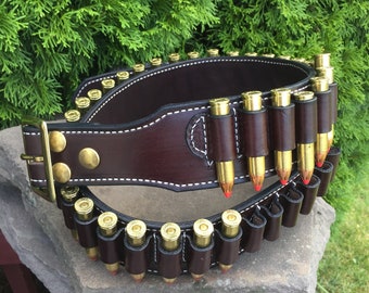 Cartridge Belt 2-1/4" 2 PLY Our Finest Quality Leather Blk, Dk Brn, Russ, Nat Oil, Custom work for the Single Action Shooting Society. USA