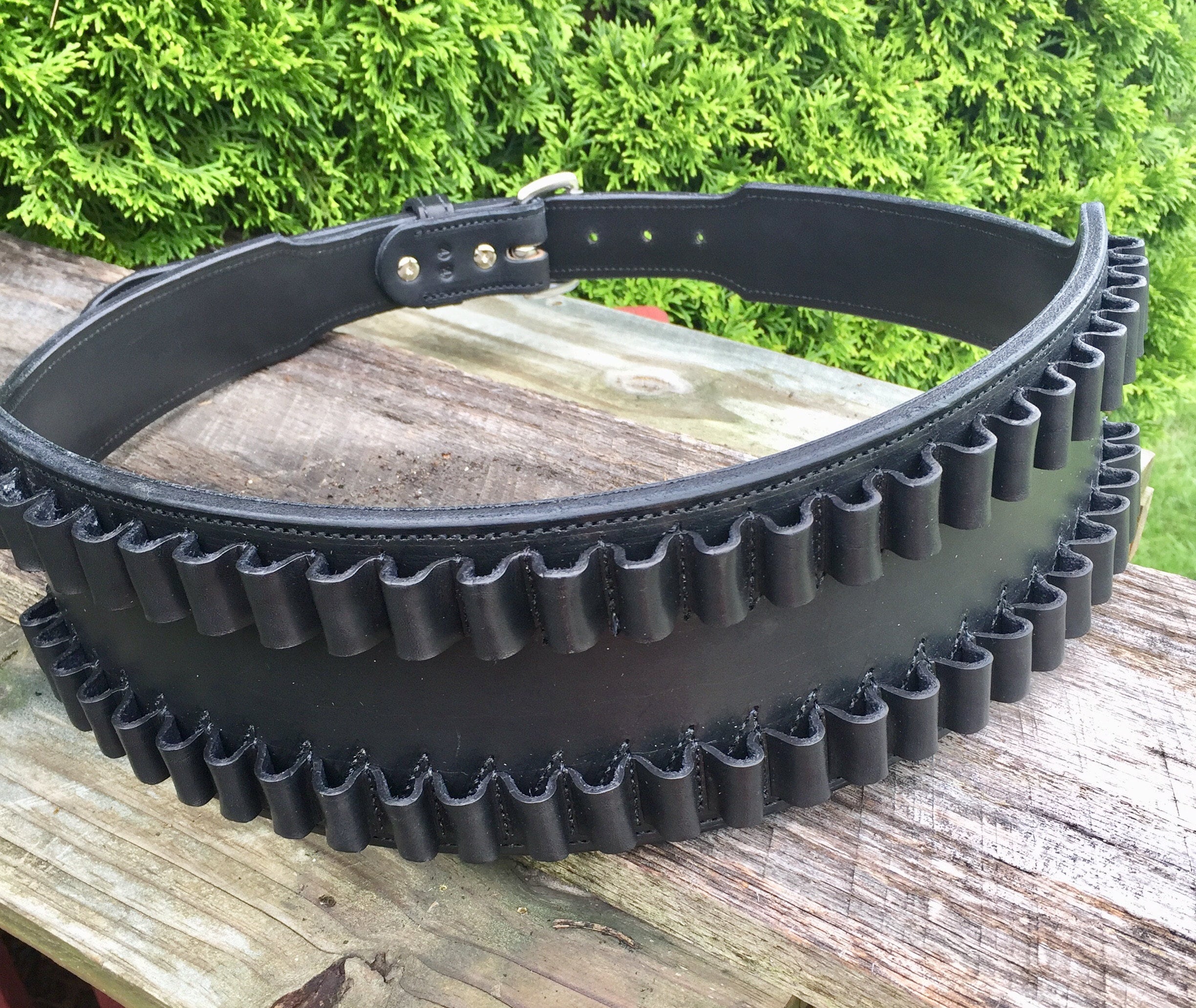 Cartridge Belt 2-1/4&quot; 2 PLY Our Finest Quality Leather Blk, Dk Brn, Russ, Nat Oil, Custom work for the Single Action Shooting Society. USA