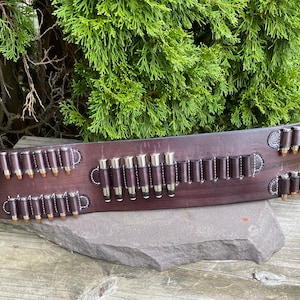 WIDE CARTRIDGE Belt for Mixed Calibers,1 ply, 4&quot; Wide, Room for 12 of each Caliber, Custom SASS work for the Single Action Shooting Society,