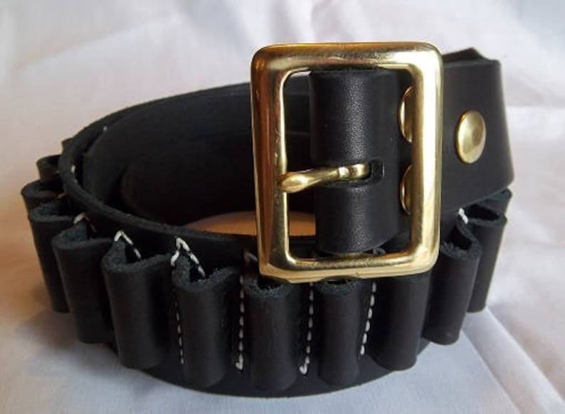Multi Loop Belts Handmade Cartridge Belts, DARK BROWN Leather, 1 Ply, Shown in 2.25 in ...