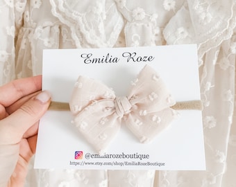 Delicate Chiffon Bow, Girl Hair Clip or Headband