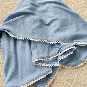 Baby crib blanket, waffle fridge baby swaddle, swaddle, stroller blanket, blue blanket, receiving baby blanket. Baby Blanket
