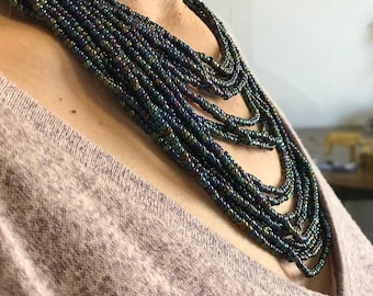 Multi strand beaded necklace from Samburu Kenya