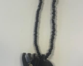 Rhino Pendant Beaded Necklace