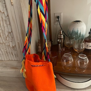 100% authentic wayuu mochila from Colombia, ORANGE!
