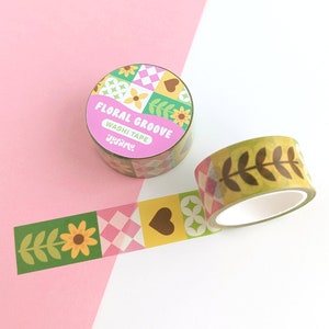 Floral Groove Washi Tape | 15mm x 10m | cute washi tape / scrapbooking tape / space washi tape / cute stationery